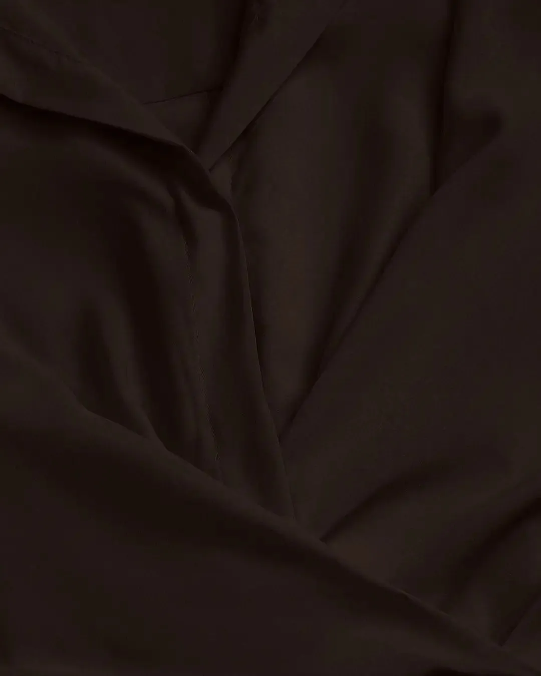Brown Mini Dress with Collared Neck Wrap Detail in Dark Brown - Image 4