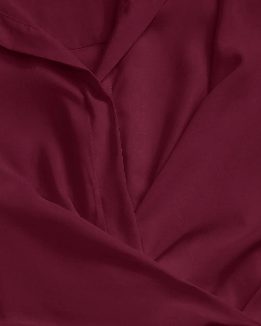 Collar Wrap Buckle Rose Red Mini Dress - Image 3