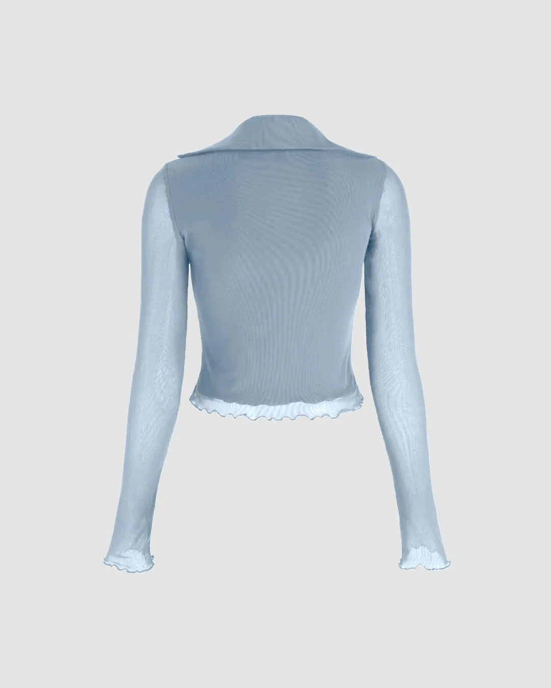 Collared Button Up Full Sleeve Dusty Blue Shirt - Image 2
