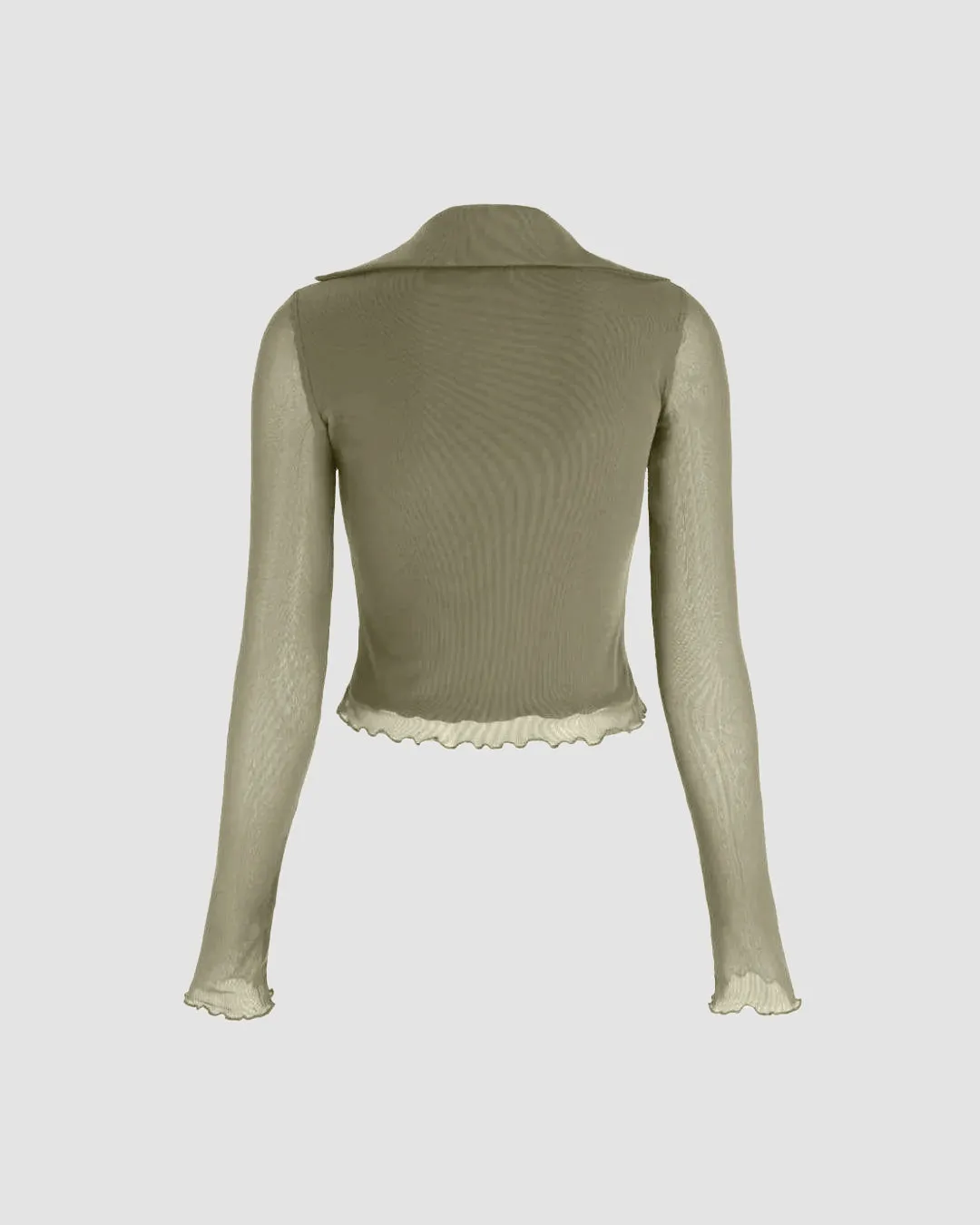 Collared Button Up Full Sleeve Herbal Green Shirt - Image 2
