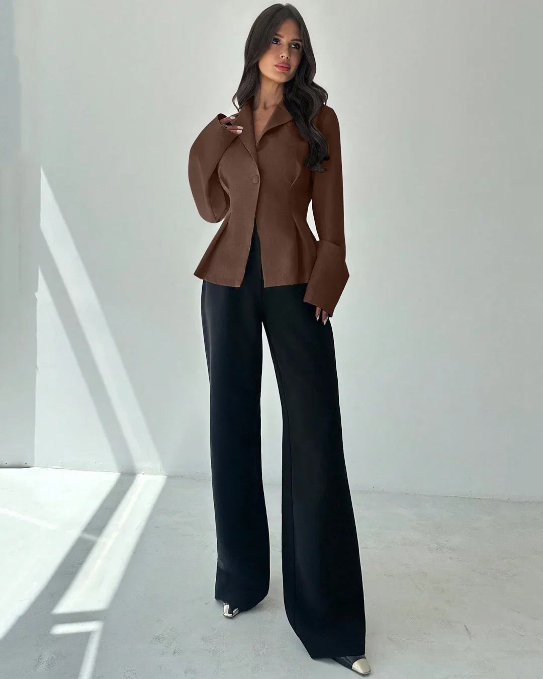 Collared Neck Tailored Fit Straight Hem Full Sleeve Shirt - Image 3