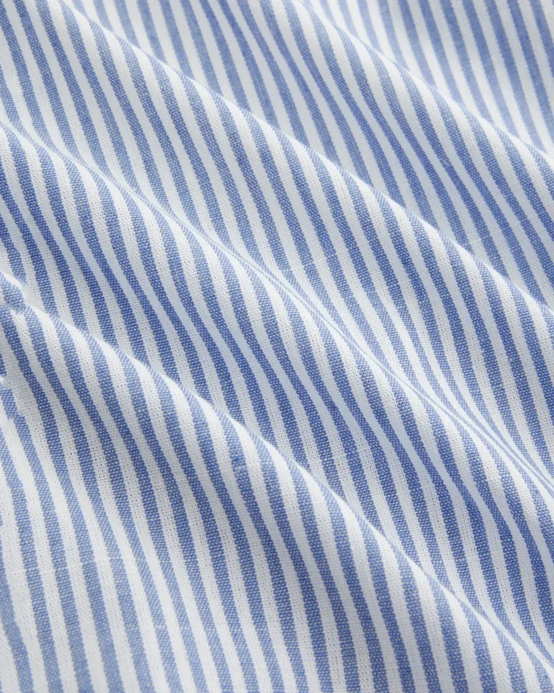 Collared V Neck Tie-Up Full Sleeve Top in Blue and White - Image 3