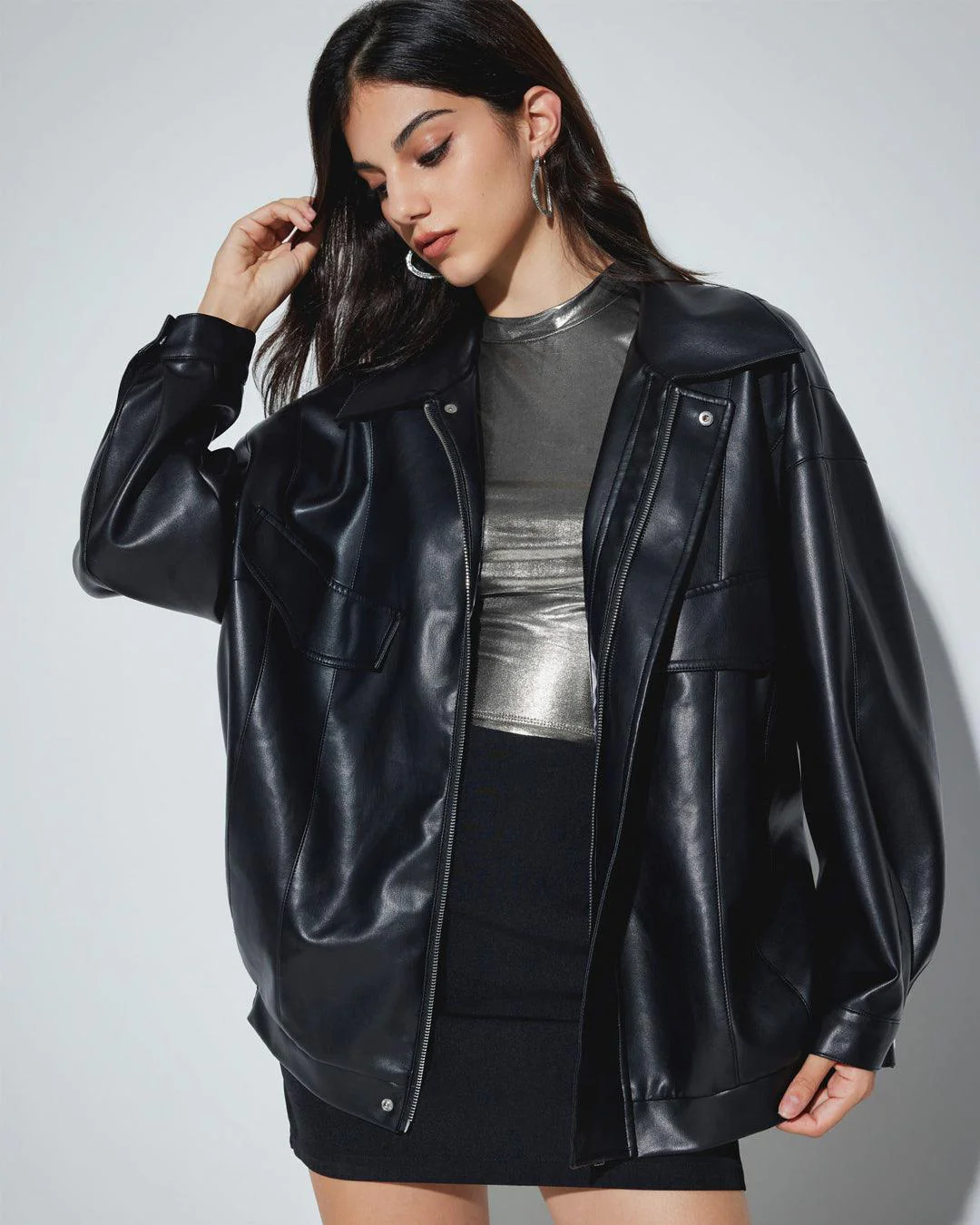 Collared Zip Up Utility Jacket - Image 3