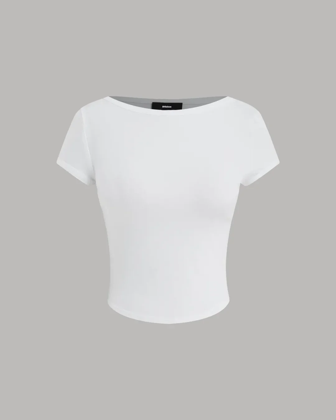 Colorblock Ruched Waist Tie Top in White & Baby Pink - Image 3