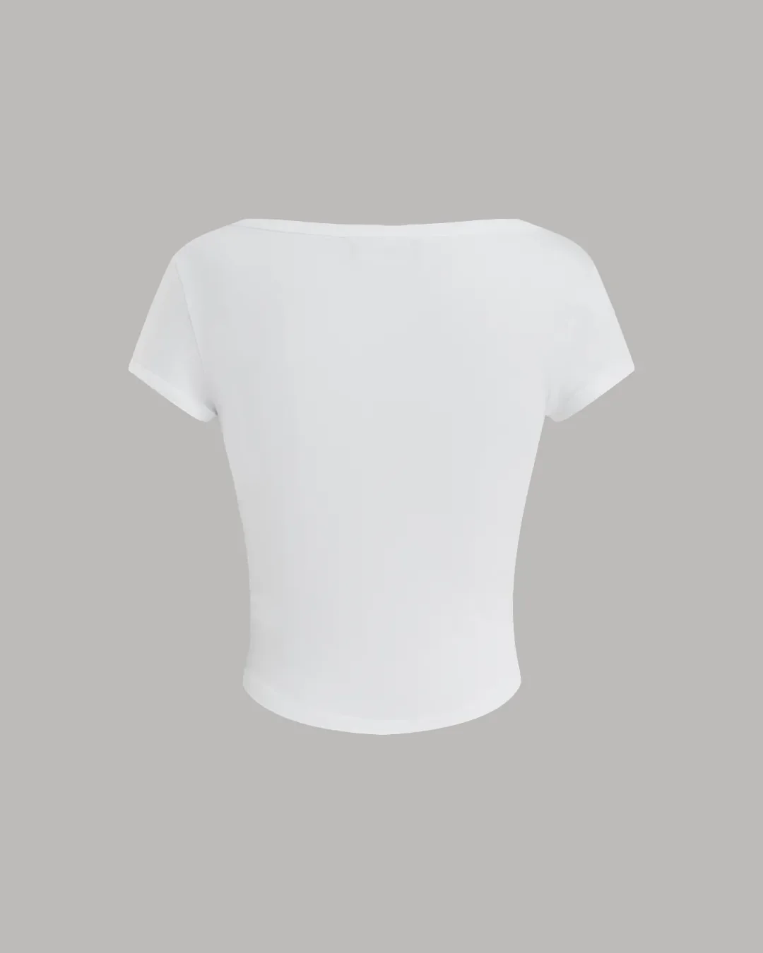 Colorblock Ruched Waist Tie Top in White & Baby Pink - Image 4