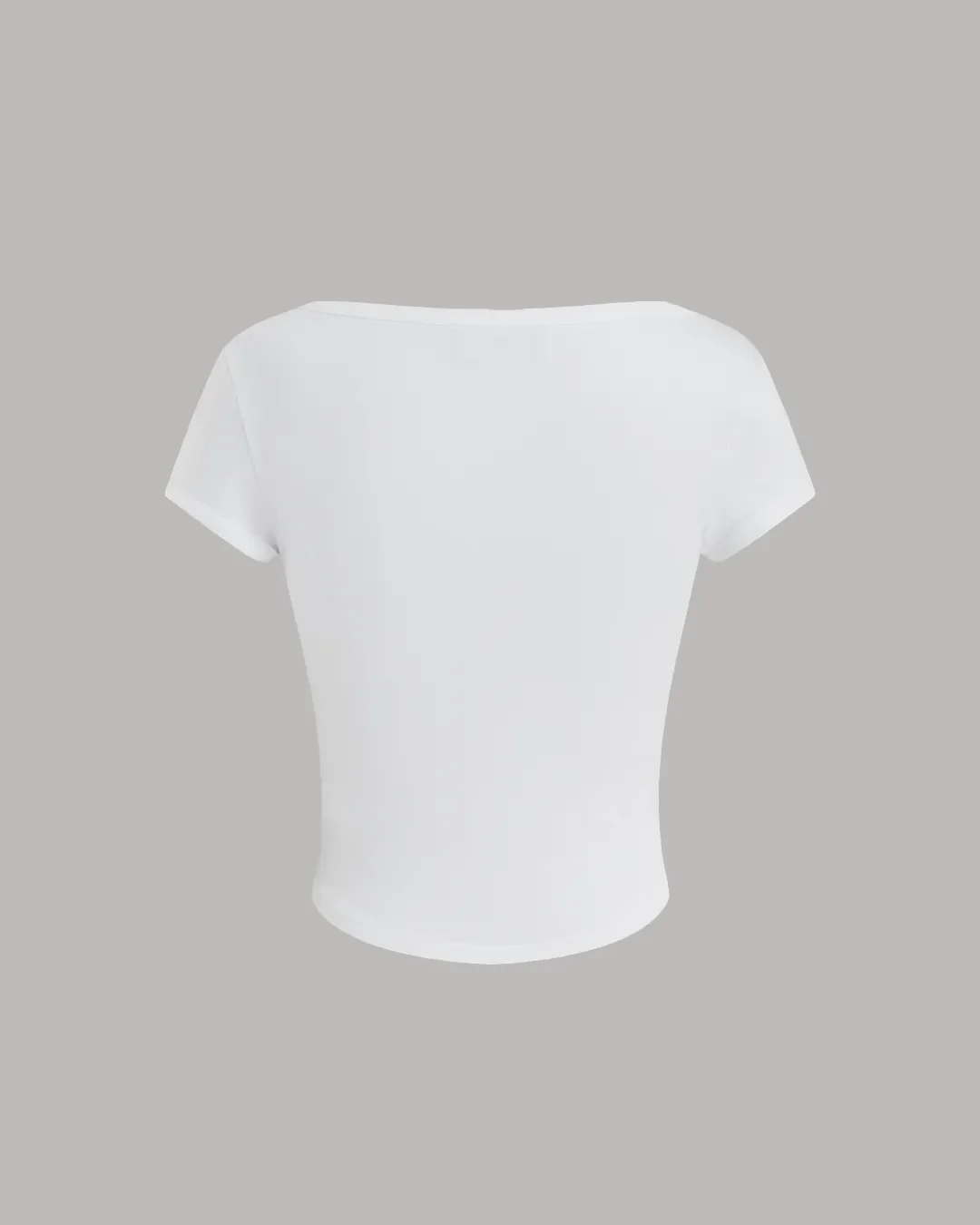 Colorblock Ruched Waist Tie Top in White & Navy Blue - Image 5