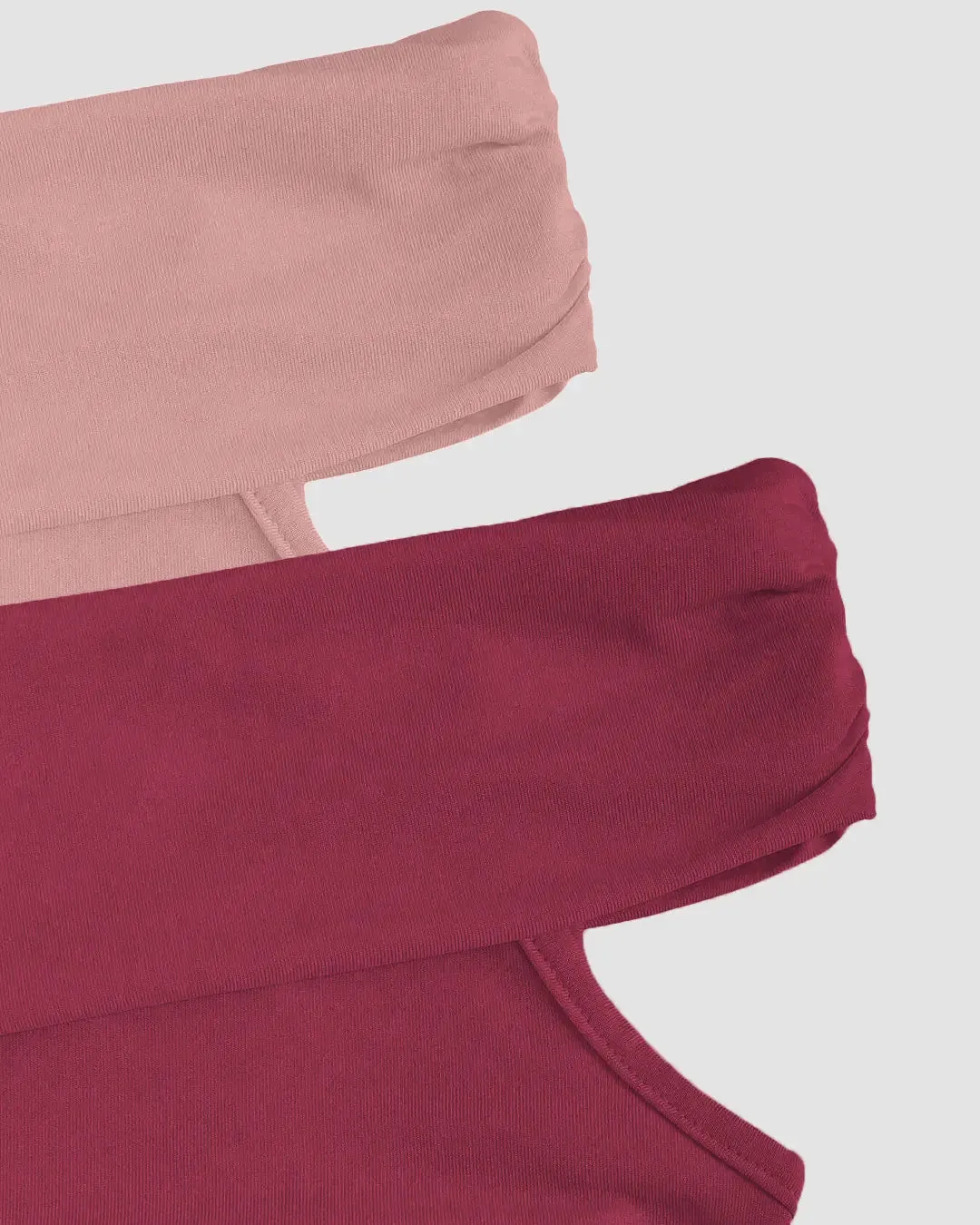 Combo : Set of 2 Off-Shoulder Ruched Crop Top in Rose & Brown - Image 3