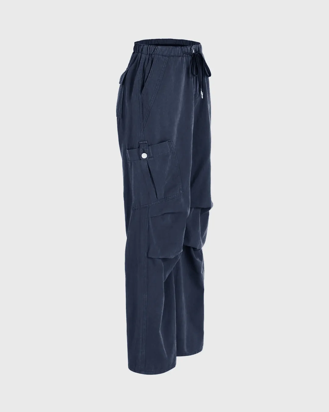 Combo : Utility Wear Drawstring Cargo Pants In Black & Dark Blue - Image 4