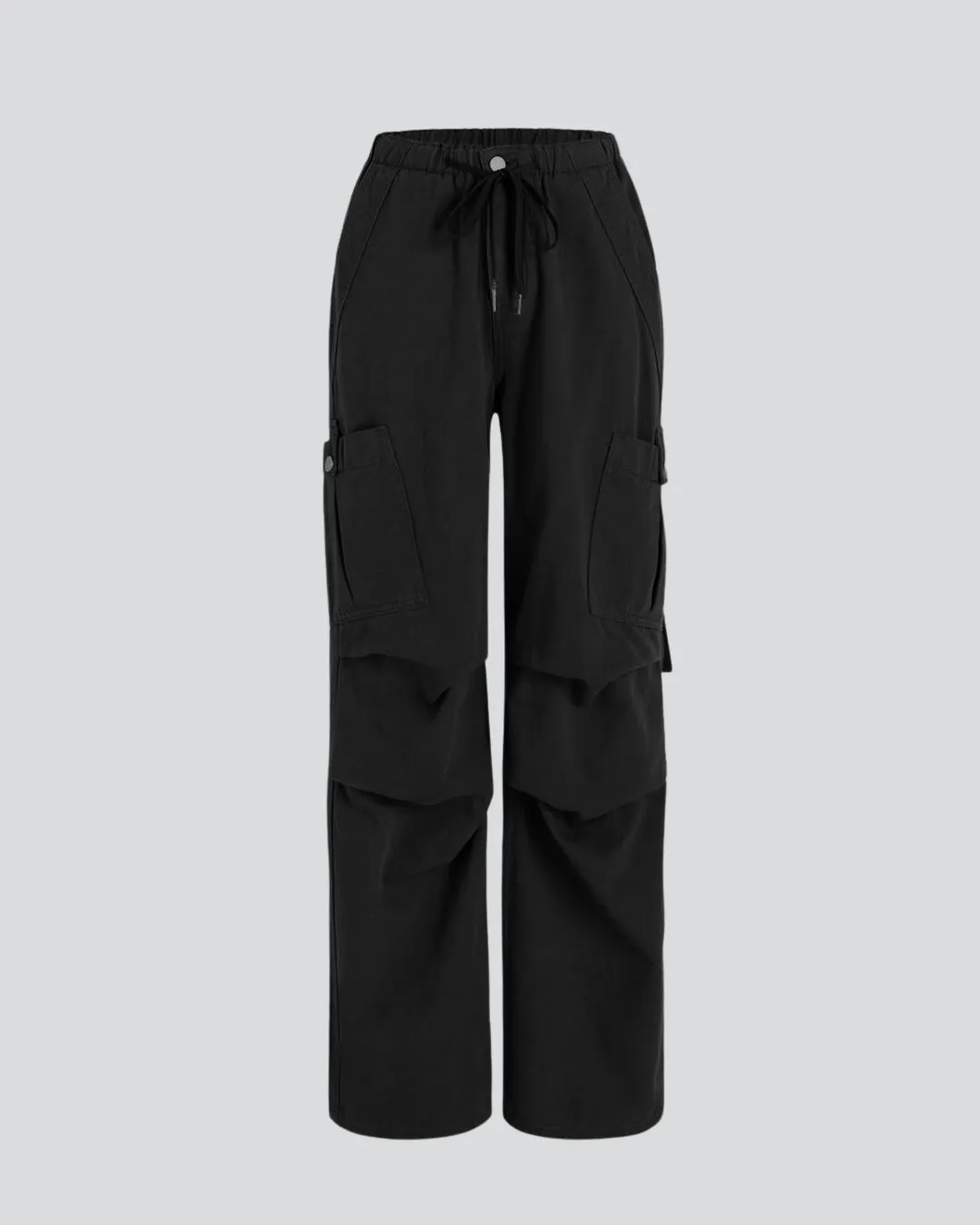 Combo : Utility Wear Drawstring Cargo Pants In Black & Dark Blue - Image 6