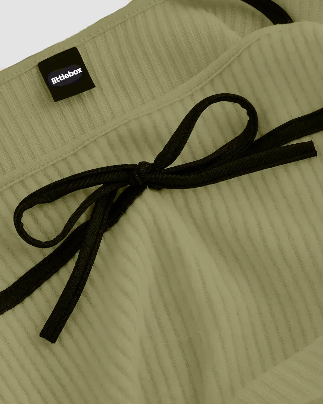 Contrast Trim Long Sleeve Sage and Black Top - Image 4