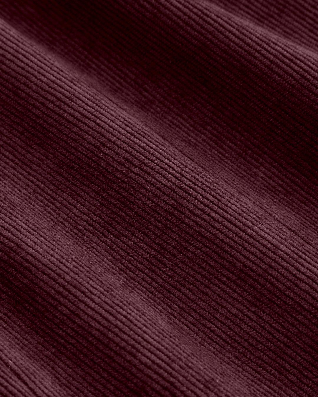 Corduroy Boat Neck Front Button Vest Jacket In Wine - Image 3