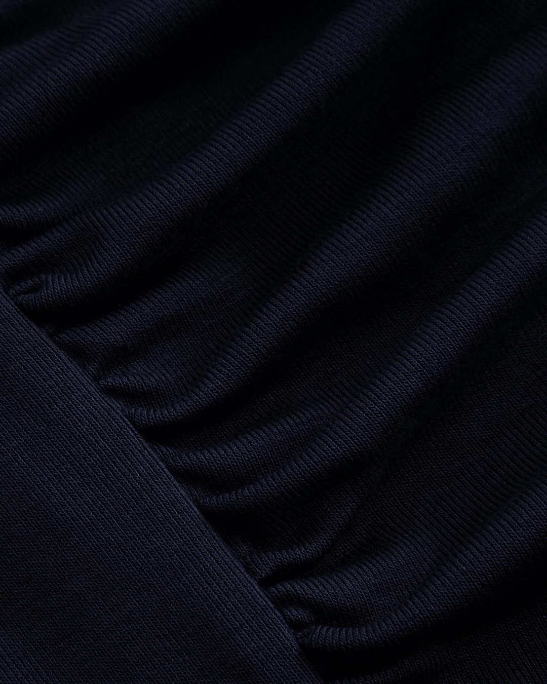 Cowl Neck Ruched Solid Mini Dress Without Belt In Navy Blue - Image 3