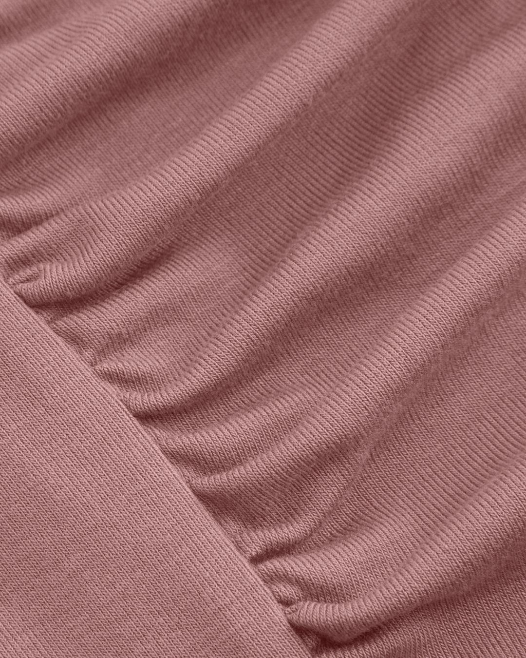 Cowl Neck Ruched Solid Mini Dress Without Belt In Pink - Image 3