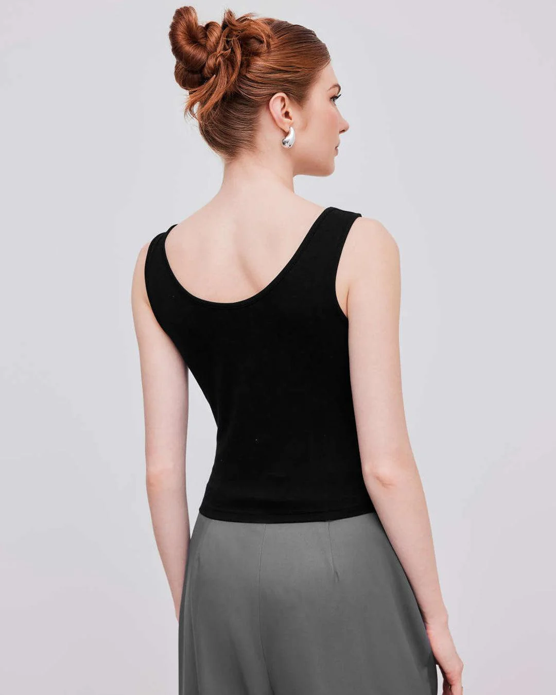 Cowl Neck Sleeveless Black Cami Top - Image 4