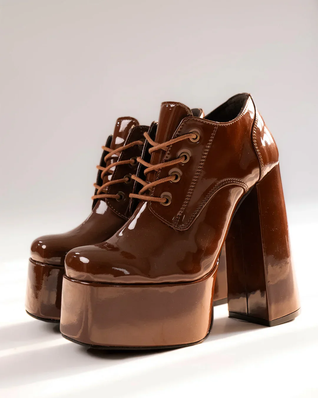 Croc Embossed Chunky High Platform Ankle Heel Boots - Image 2