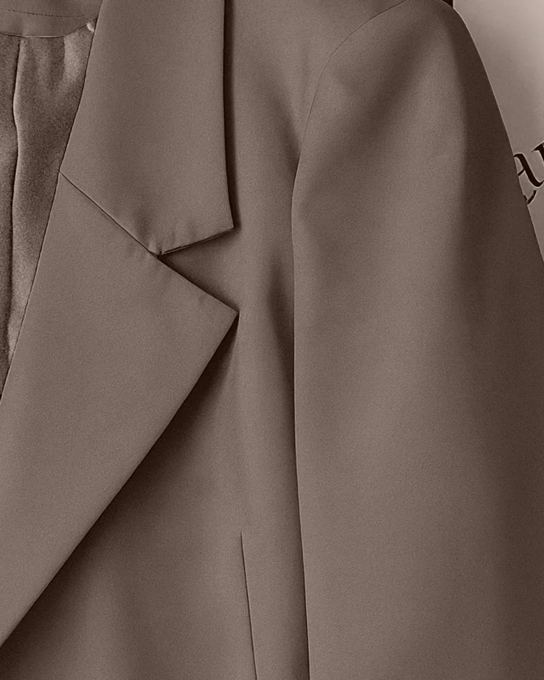 Cropped Single Button Casual Blazer in Cappuccino - Image 2