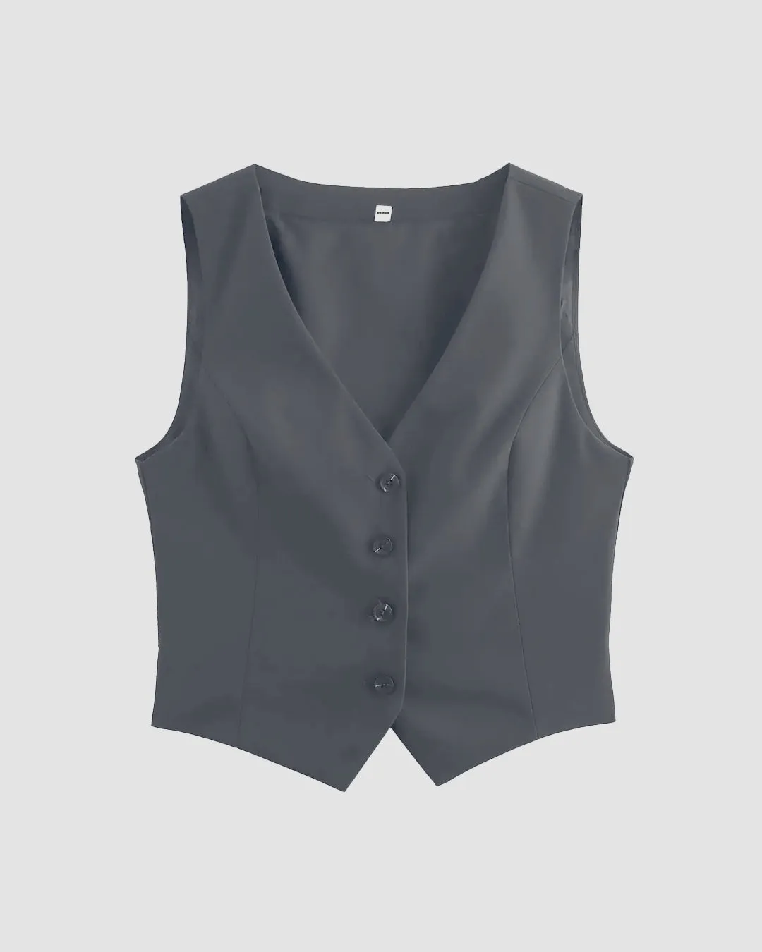 Dark Grey Waistcoat and Wide Leg Trouser Co-Ord Set - Image 2