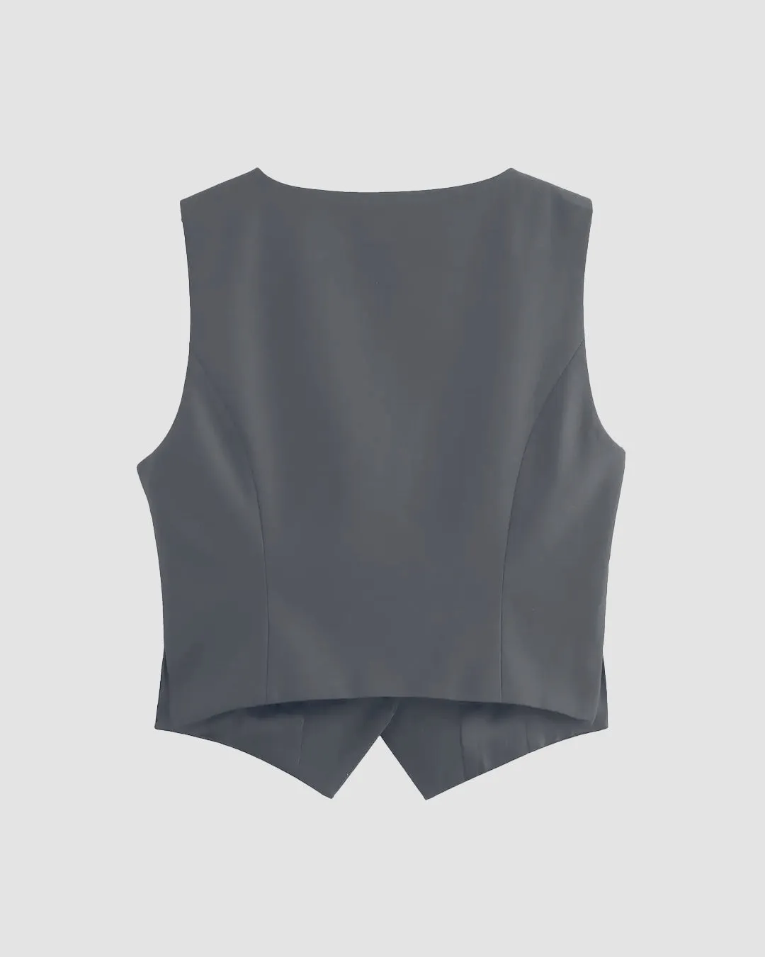 Dark Grey Waistcoat and Wide Leg Trouser Co-Ord Set - Image 3
