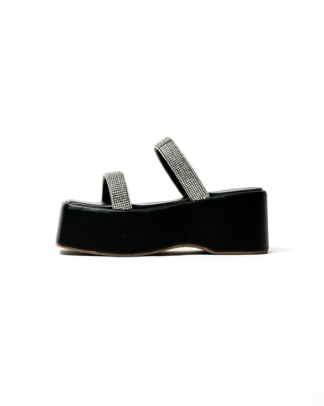Disco era vibe shimmer Y2K platforms black - Image 4