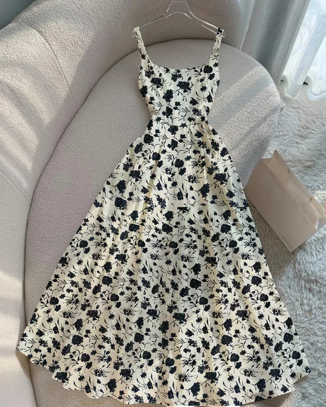 Ditsy Floral Fit & Flare Sleeveless Midi Dress - Image 2