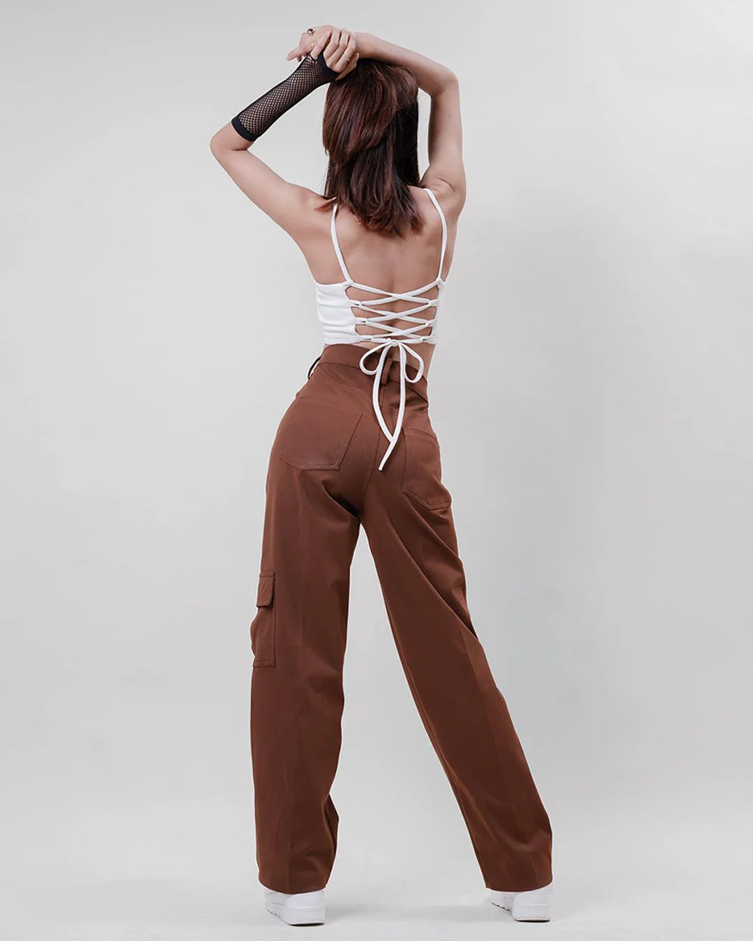 Double Pockets Trending Y2K Cargos In Brown - Image 3
