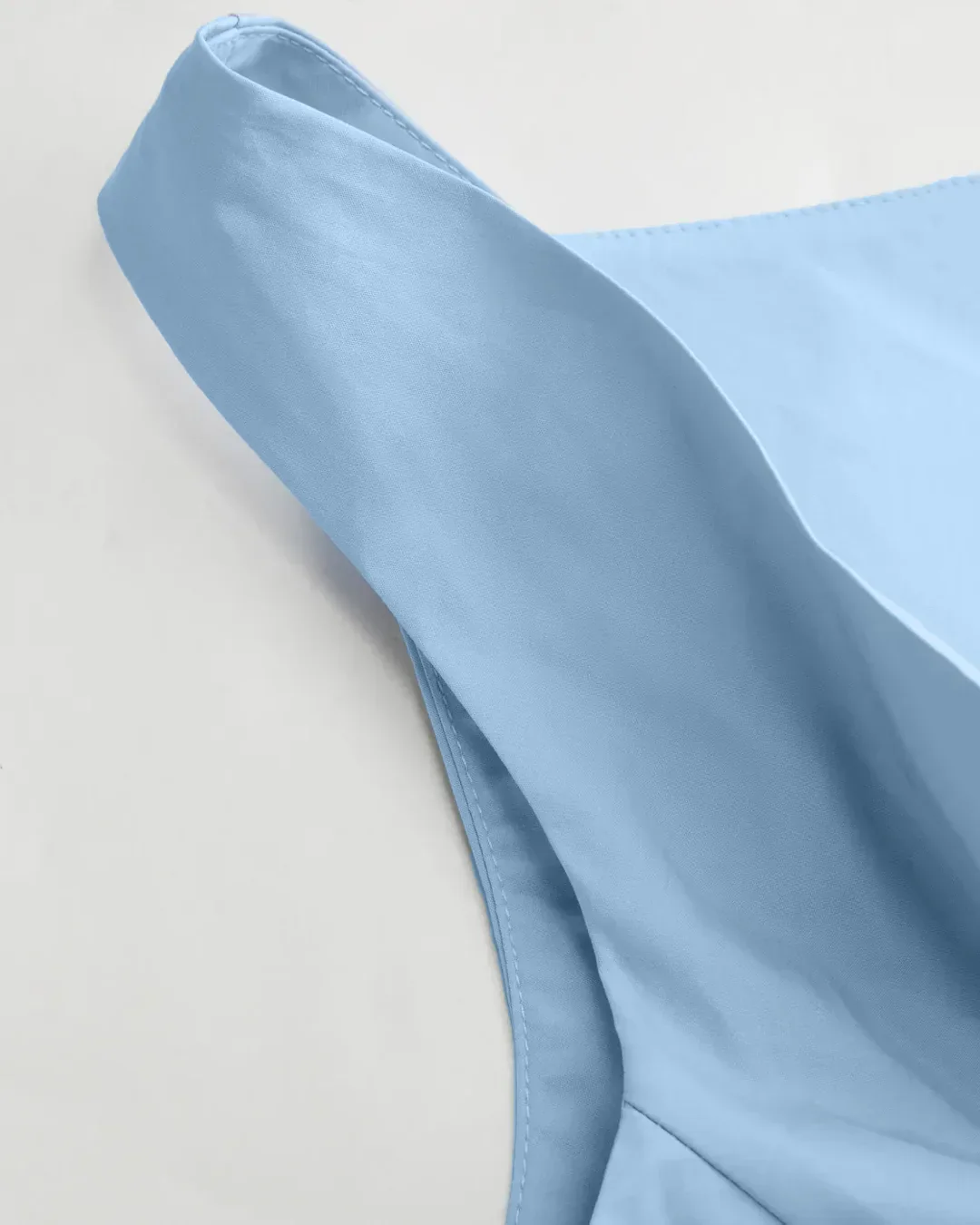 Draped Cowl Neck Sleeveless Top in Sky Blue - Image 4