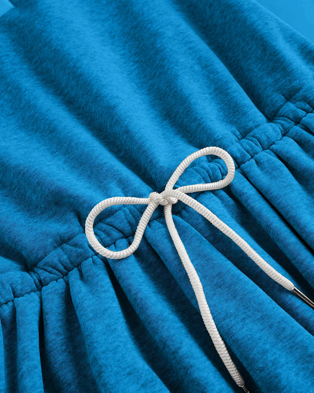 Eclectic Blue Sports Bud-Shaped Bubble Long-Sleeved Dress - Image 3