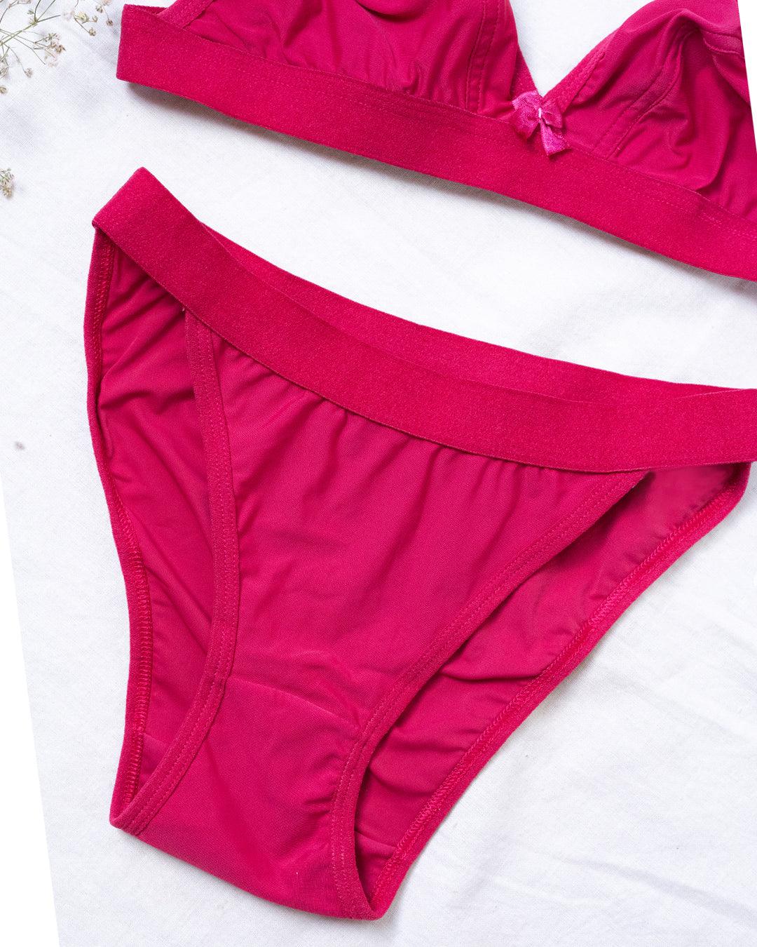Seamless Bra & Panty Set In Pink - Image 3