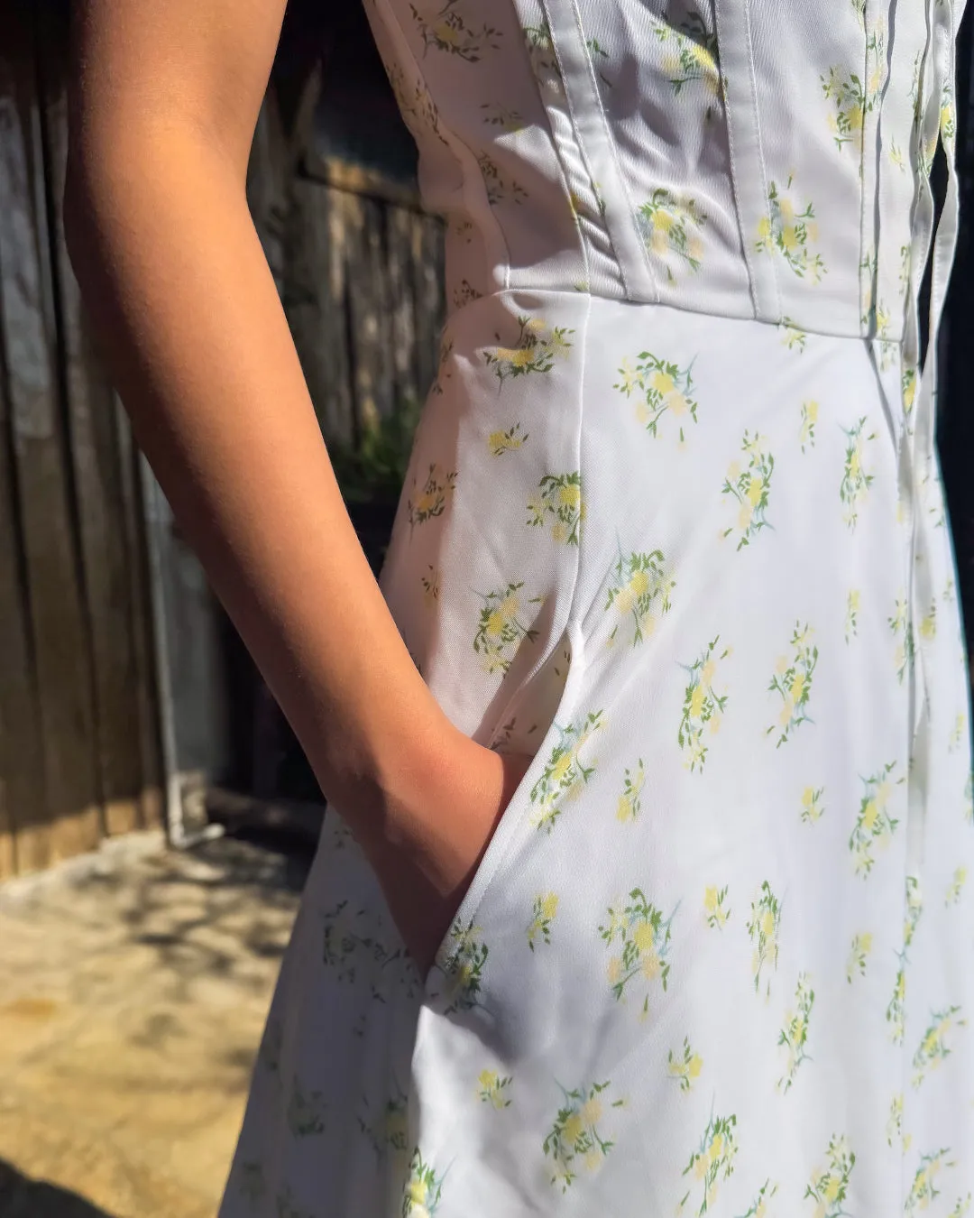Floral Draped Bustier A Line Maxi Dress - Image 4