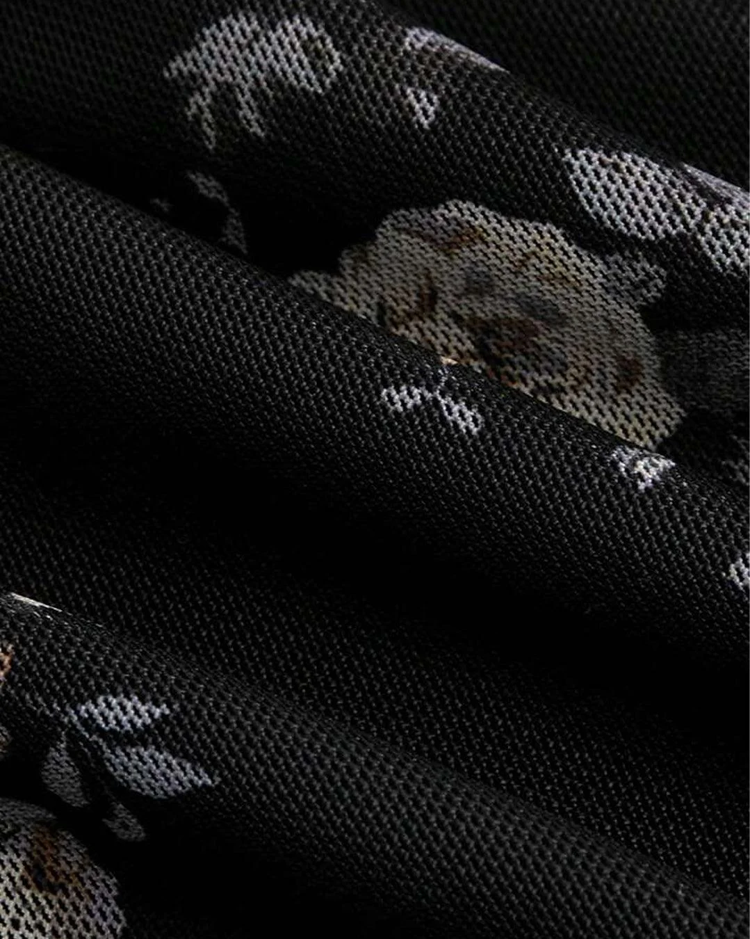 Floral Print Cami Black Swing Collar Mesh Print Dress - Image 4