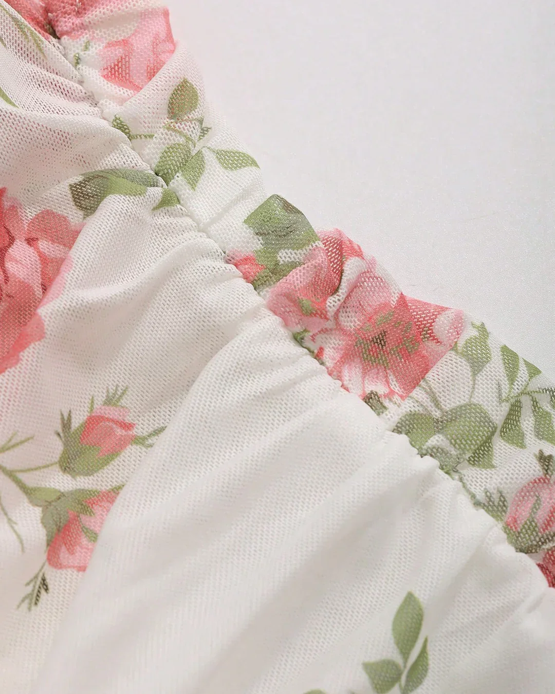 Floral Print Ruched Bodycon Sundress Spaghetti Straps Mini Dress - Image 4