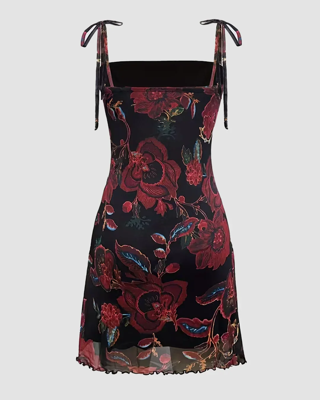 Floral Print Spaghetti Strap Bodycon Mini Dress - Image 2
