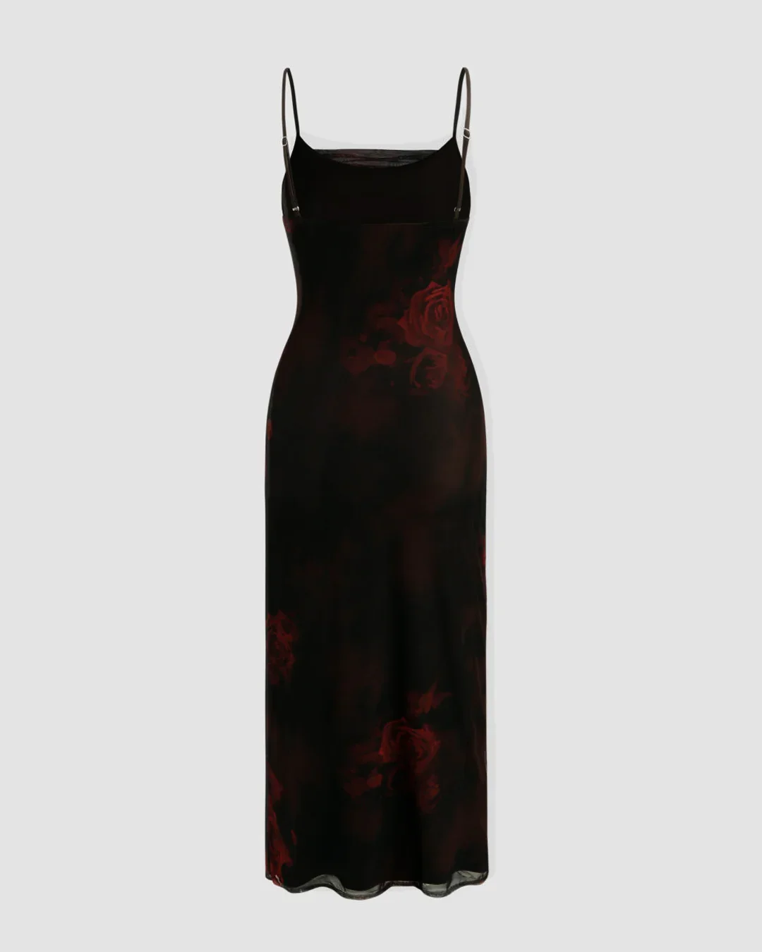 Floral Ruched Mesh Maxi Dress - Image 2