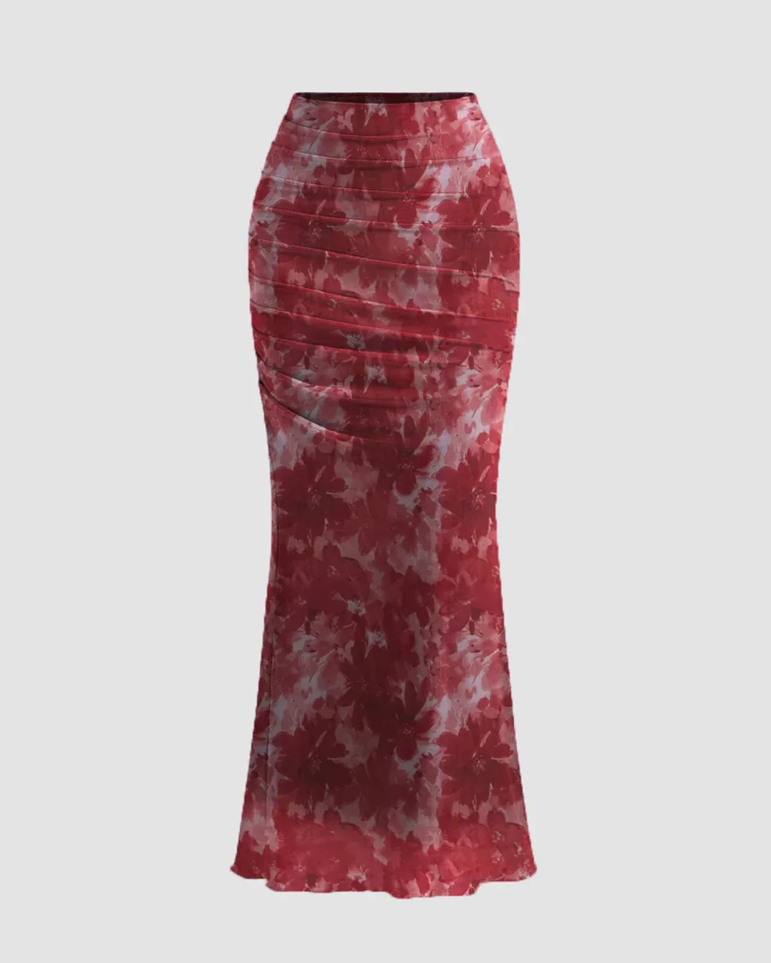 Floral Strapless Crop Top & Bodycon Maxi Skirt Co-ords Set with scarf - Image 4