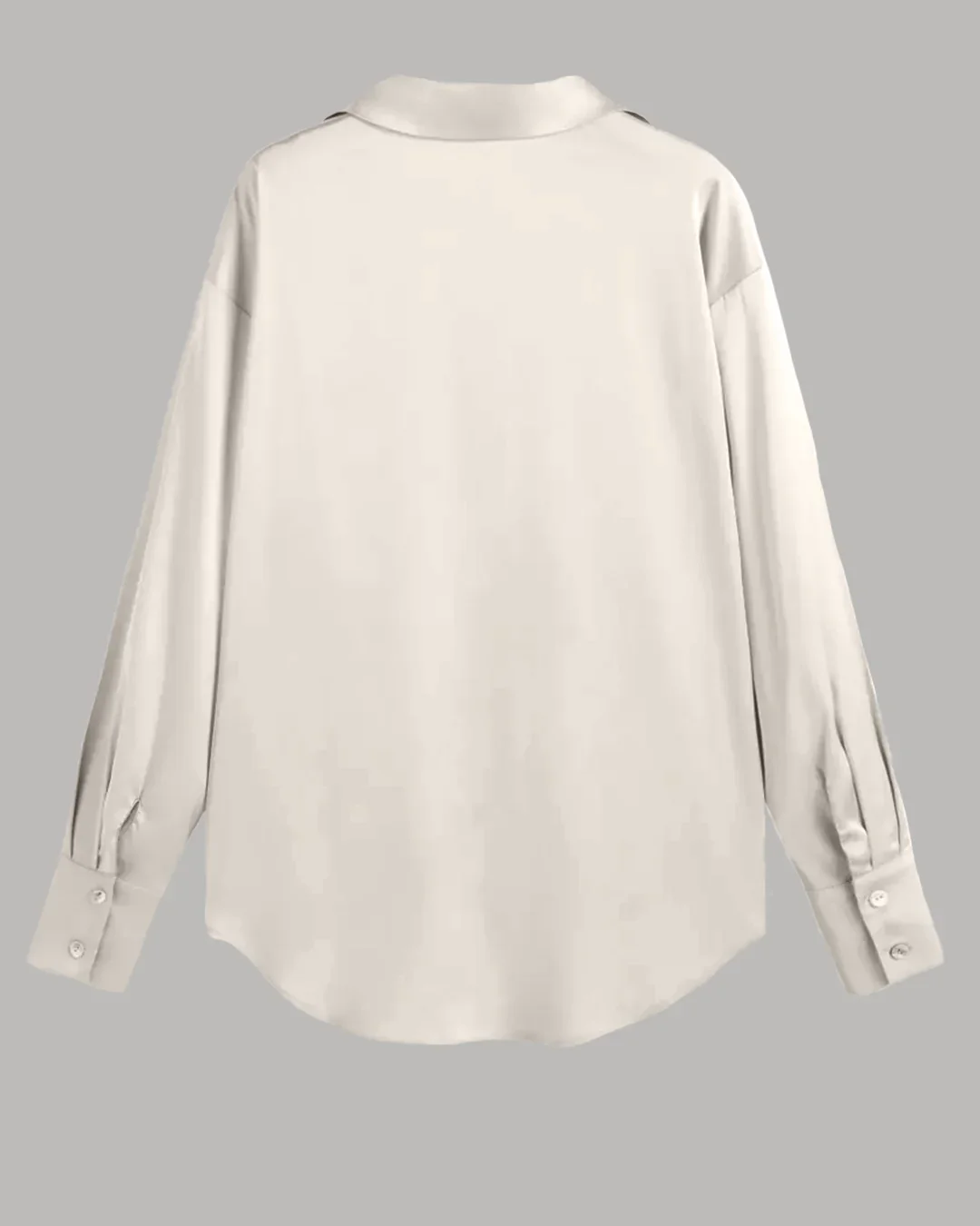 Front Button Collar Full Sleeve Shirt in Cream - Image 2