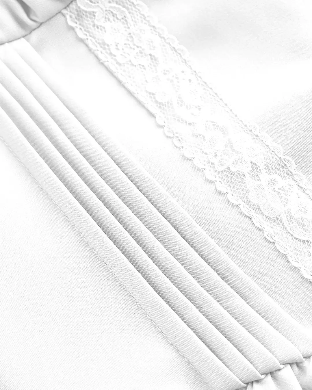 Front Striped Bustier Lace Patchwork Back Tie Up Crop Mini Dress In White - Image 4