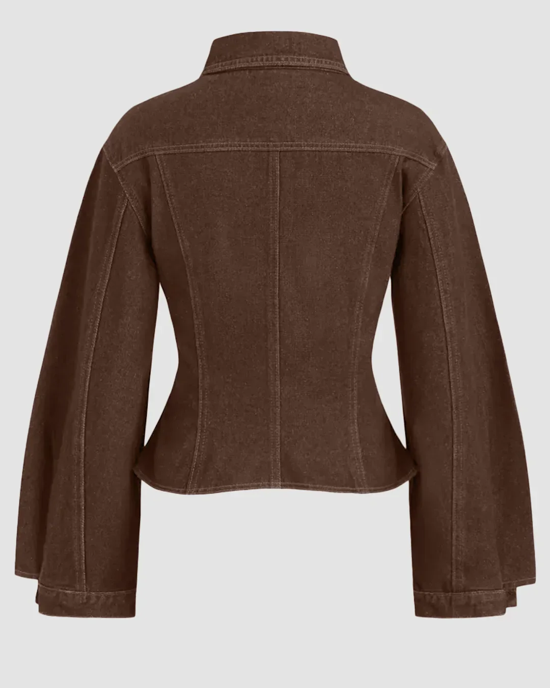 Full Sleeve Button-Up Top in Chocolate Fondae - Image 3