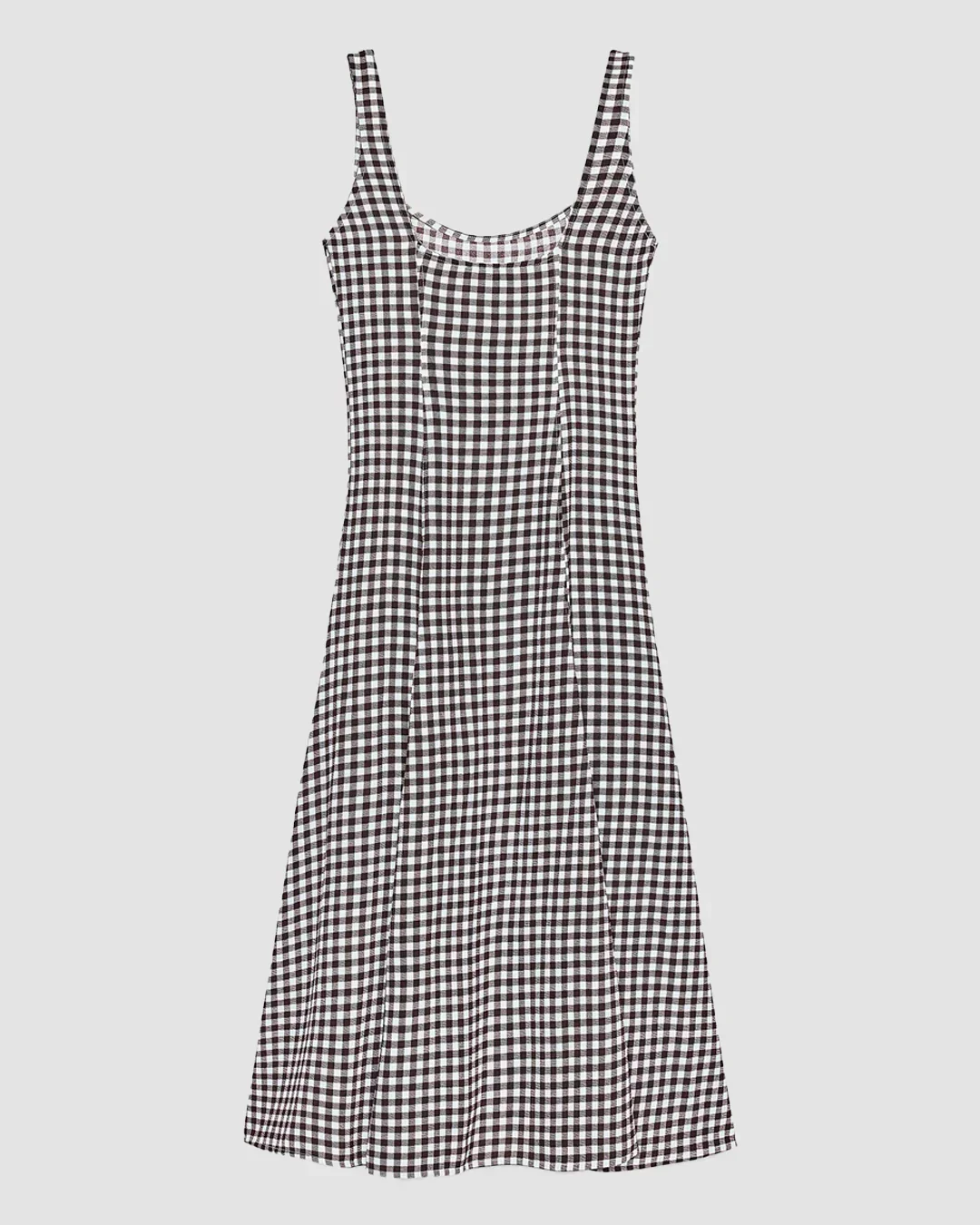 Gingham Square Neck Sleeveless Midi Dress - Image 2