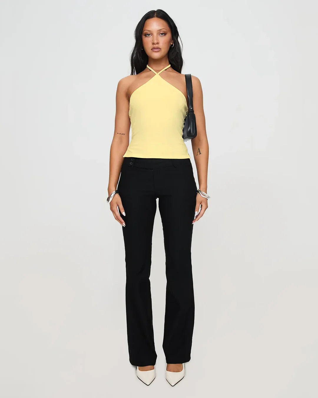 Halter Neck Backless Knit Top in Vanilla - Image 3