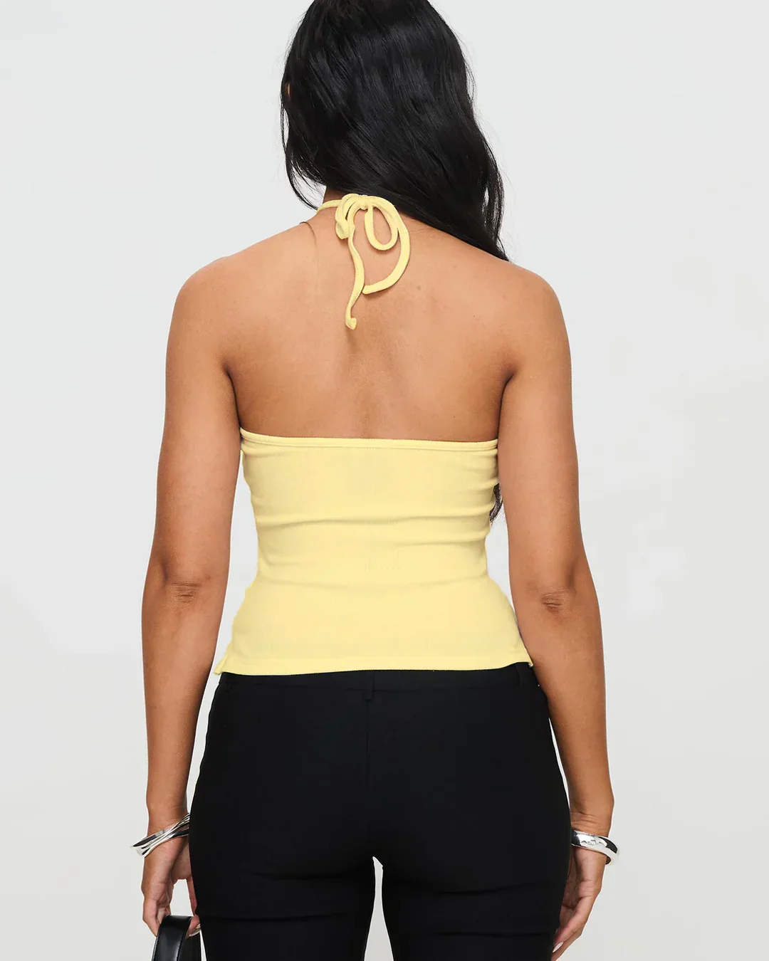 Halter Neck Backless Knit Top in Vanilla - Image 4