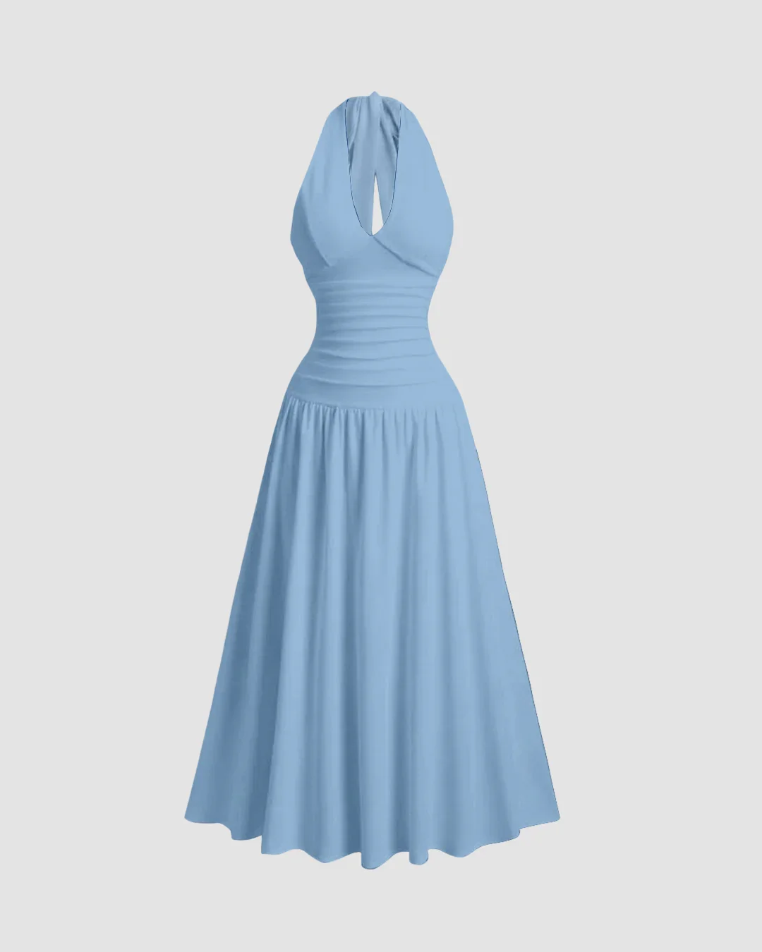 Halter Neck Maxi Dress in Powder Blue