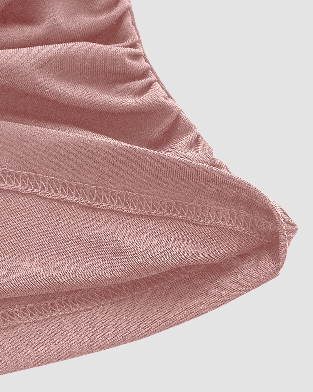Halter Neck Ruched Crop Top In Rose Pink - Image 3