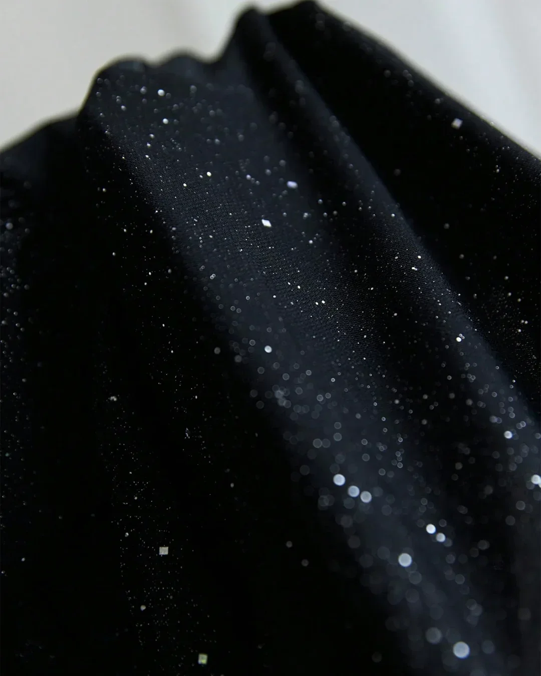 Halter Neck Ruched Shimmer Stretch Top in Black - Image 3