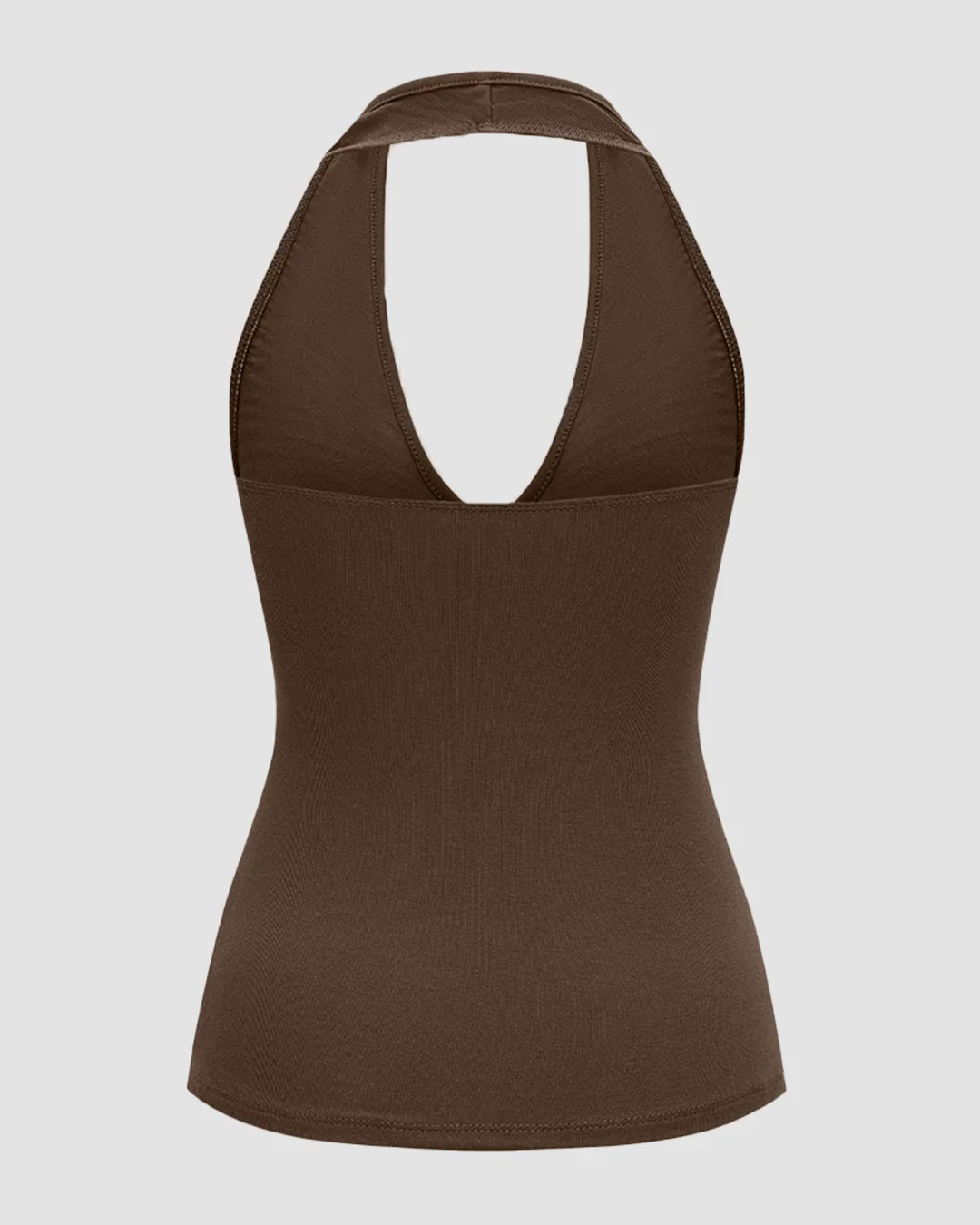 Halter Neck Ruched Top for Women in Brown - Image 2