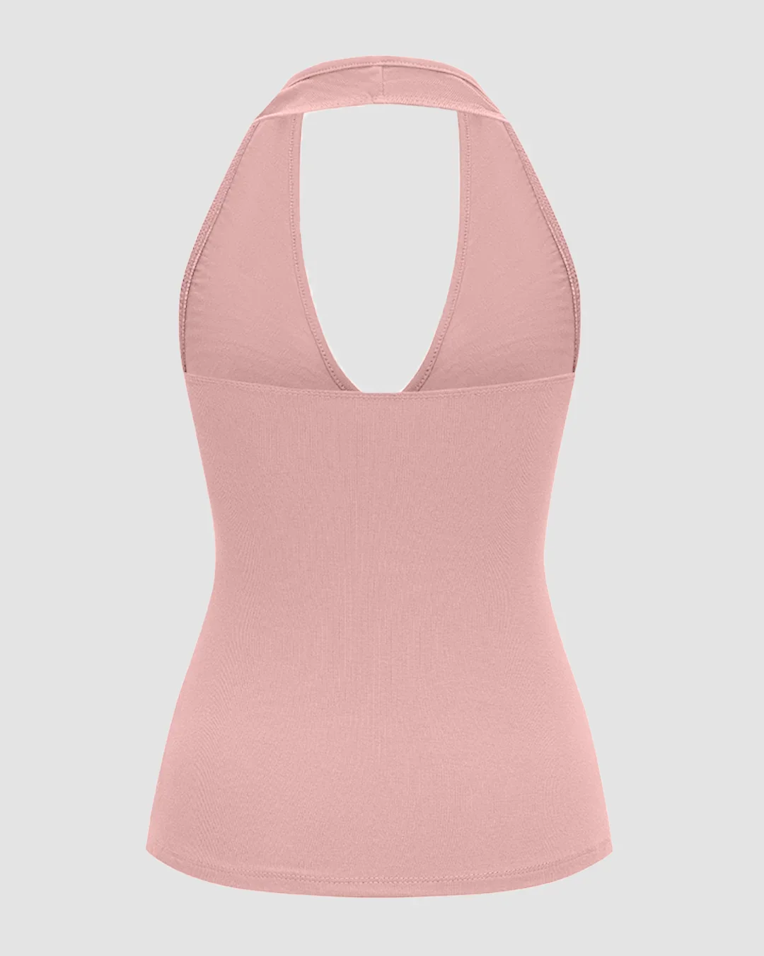 Halter Neck Ruched Top for Women in Rose - Image 2