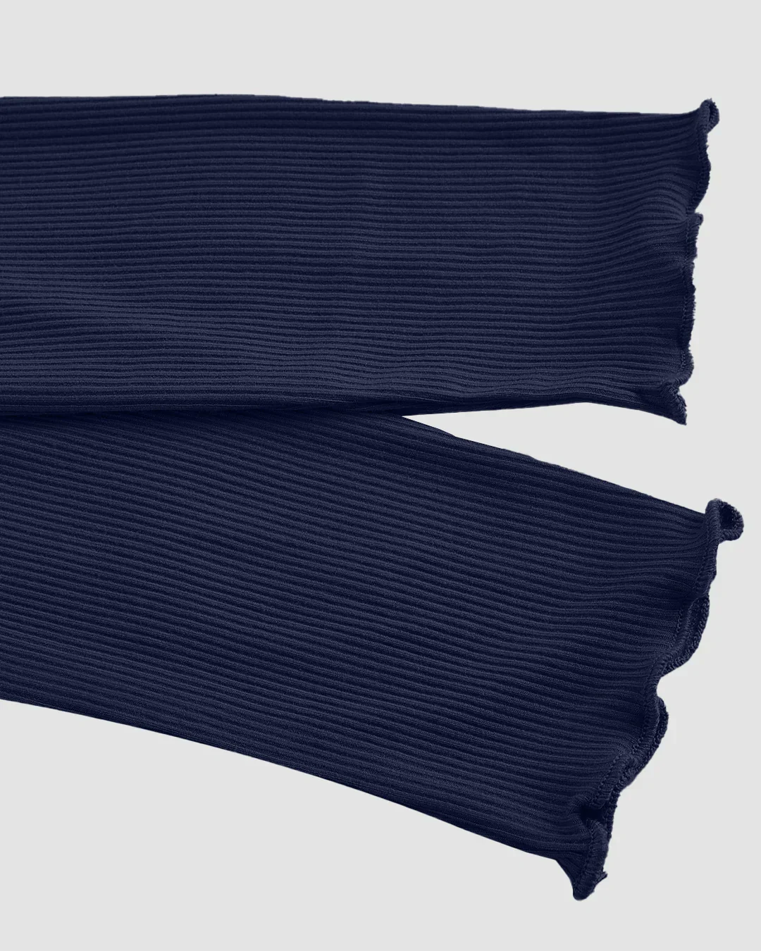 Halter Neck Straight Hem Full Sleeve 2-In-1 Crop Top in Navy Blue - Image 3