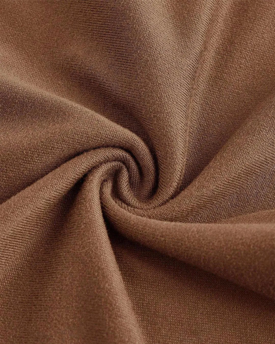 High Neck Ruched Stretch Top in Piecan Pie - Image 3
