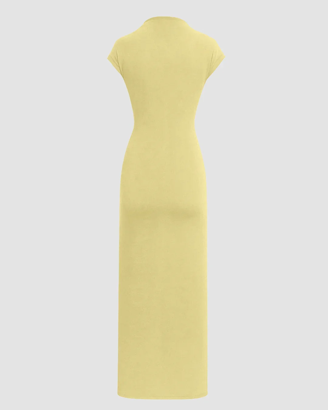 High Neck Bodycon Dress in Yellow - Image 3
