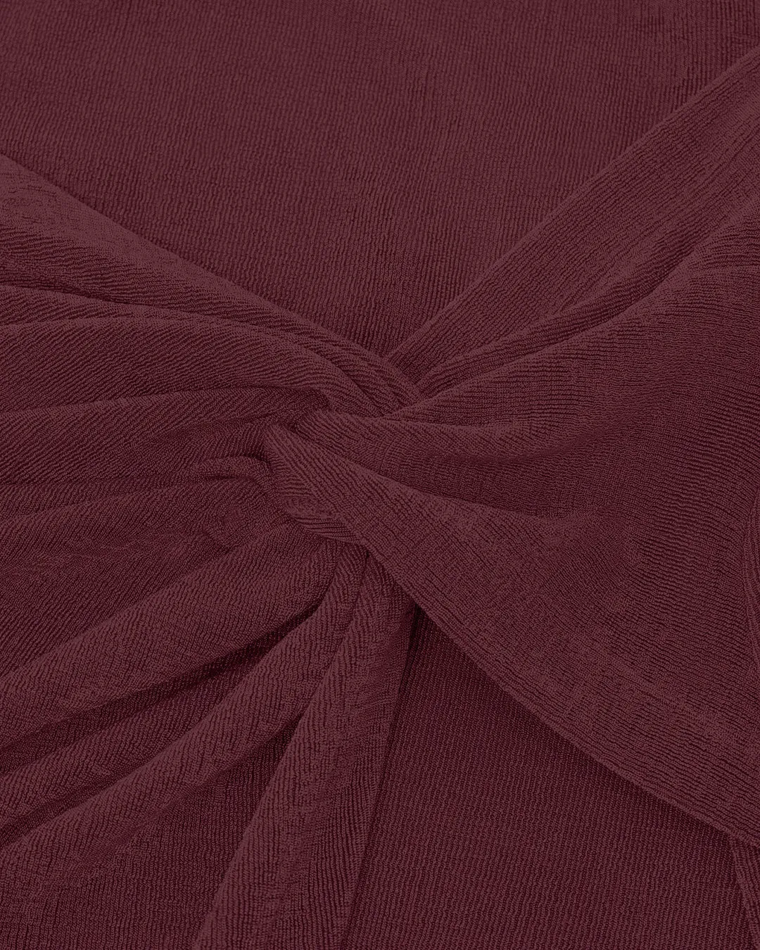 High-Waist Draped Side-Slit Midi Skirt in Maroon - Image 3
