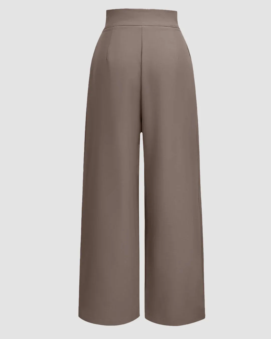 High-Waist Inverted-Pleat Wide-Leg Trousers in Cappuccino - Image 2